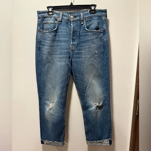 EUC Rag & Bone Maya High Rise Ankle jeans In Aquarius With Holes Size: 30 - Picture 2 of 6